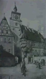 Der Weisse Turn Zu Rothenburg Ob Der Tauber
