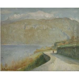 The Deck Of Ss "veronese" (+ Lake Como, Menaggio; Pair) by Arthur Hacker
