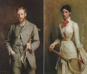 Portrait Of The Artist's by Arthur Hacker