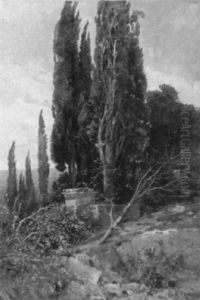 Sudliche Landschaft Im Abendlicht by Georg Hacker