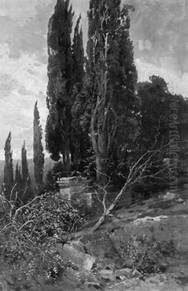 Italienische Landschaft Mit Antiken Grabmalern - view 1
