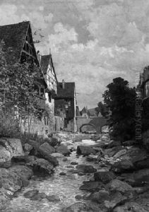 Frankisches Dorf An Einem Bach by Georg Hacker