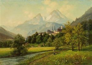 Blick Auf Berchtesgaden Mit Dem Franziskanerkloster 'unsere Liebe Frau Am Anger' by Horst Hacker