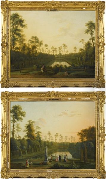 A View Of The Venusbassin, Tiergarten, Berlin, With Elegantly-dressed Figures; A View Of The Venusbassin, Tiergarten, Berlin, With A Gentleman On Horseback - view 1
