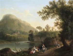 Landschaft Mit Bauernfamilie by Jacob Philipp Hackert
