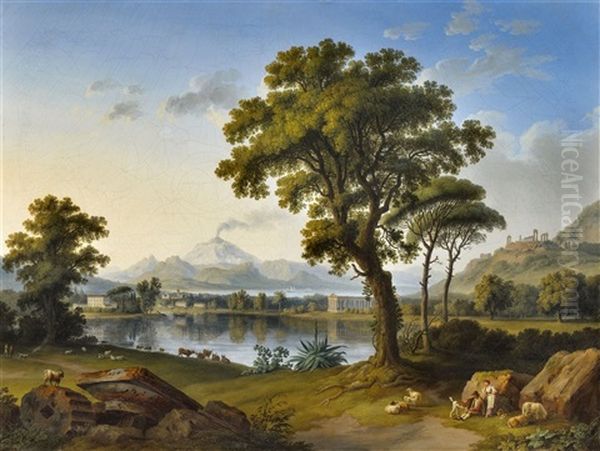 Landschaft Mit Sizilianischen Tempeln - view 1