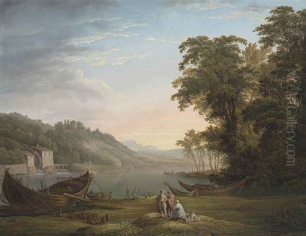 Aeneas And The Cumaean Sibyl, Lake Avernus Beyond - view 1