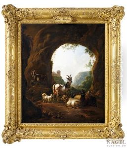 Ziegenherde In Einer Grotte by Jacob Philipp Hackert