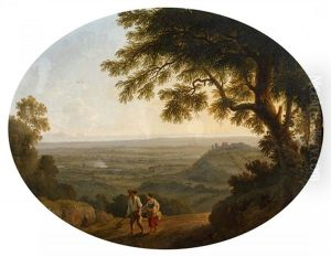 Blick Von Albano Auf Das Castello Savelli, Die Pontinische Ebene Und Den Monte Circeo