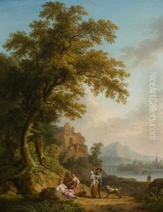 Blick Auf Das Chateau Gaillard Und Die Seine / Blick Auf Ruinen An Einem Fluss (die Seine) (pair)