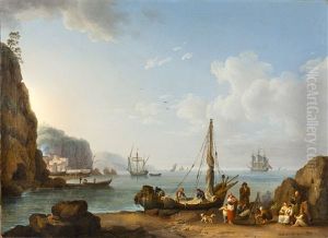 Blick Auf Die Kuste Bei Marina Di Vietri Im Konigreich Neapel (amalfikuste) by Jacob Philipp Hackert