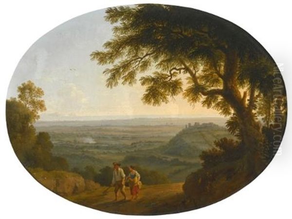 A View Across The Alban Hills, With A Hilltop On The Right And The Sea In The Far Distance - view 1