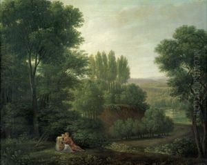 Arkadische Landschaft Mit Mandoline Spielendem Paar by Jacob Philipp Hackert
