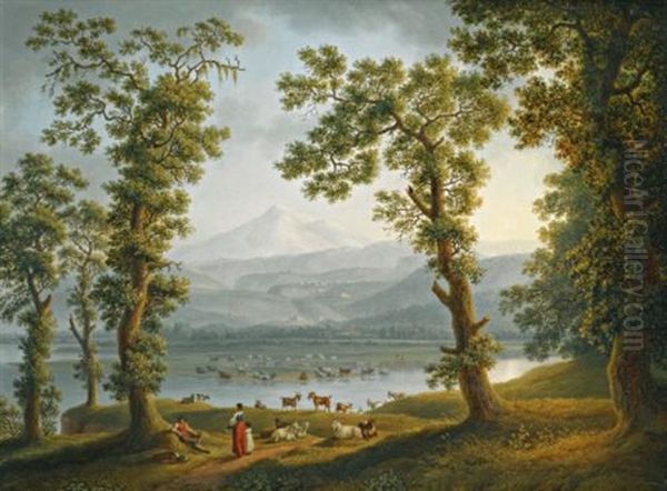 A View Across The Volturno River Towards Alife, Piedimonte Matese, And The Matese Mountains Rising Beyond - view 1