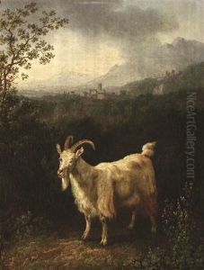 Ziege In Bergiger Landschaft by Jacob Philipp Hackert