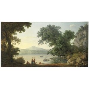 Paesaggi Lacustri Con Figure (pair) by Jacob Philipp Hackert