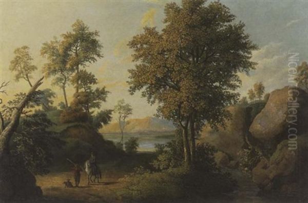 Felsige Waldlandschaft Mit Einem See - view 1