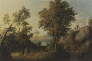 Felsige Waldlandschaft Mit Einem See by Jacob Philipp Hackert