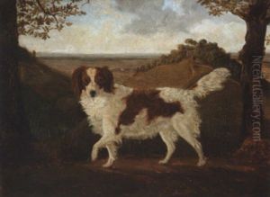 Epagneul Dans Un Paysage Vallonne by Jacob Philipp Hackert