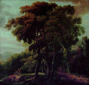Pastoralt Landskap Med Figurer by Jacob Philipp Hackert