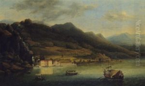 Lake Como, A View Of La Plianiane From The Sea by Jacob Philipp Hackert