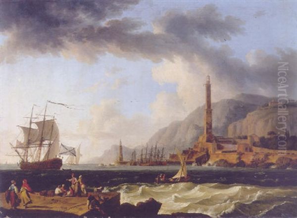 Mittelmeerhaften Mit Sturmischem Meer - view 1