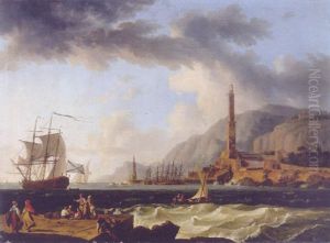 Mittelmeerhaften Mit Sturmischem Meer Mittelmeerhaften Mit Sturmischem Meer