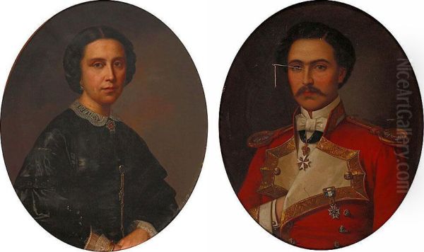 Retrato De Una Joven Y Retrato De Un Oficial De La Marinaespanola - view 1