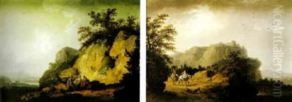 Bergslandskap Med Figurer - view 1