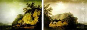 Bergslandskap Med Figurer by Jacob Philipp Hackert
