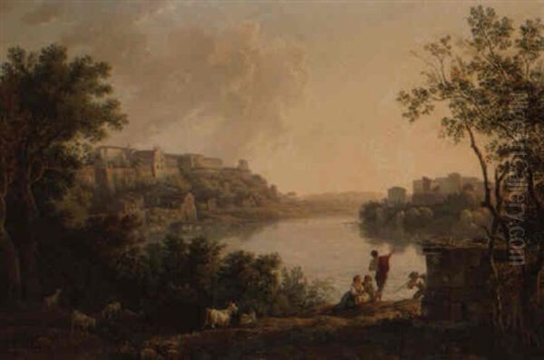 Vue D'un Fleuve Dans La Campagne Italienne - view 1