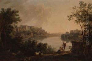 Vue D'un Fleuve Dans La Campagne Italienne by Jacob Philipp Hackert