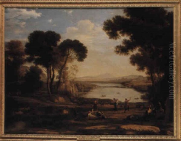 Landscape With Two Figures Dancing With Tambourines - view 1