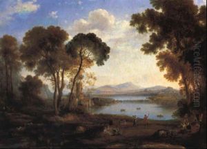 Ideale Landschaft Mit Tanzendem Paar
