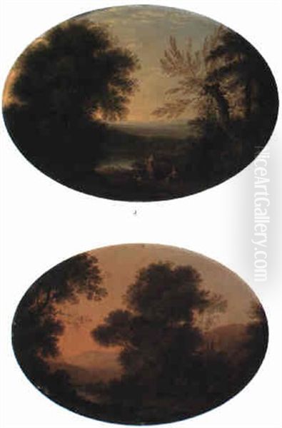 Wooded Italianate Landscapes (morning & Evening) - view 1