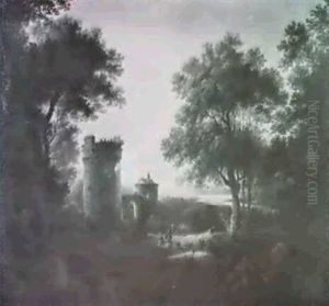 Paesaggio Boschivo Con Torri by Jacob Philipp Hackert