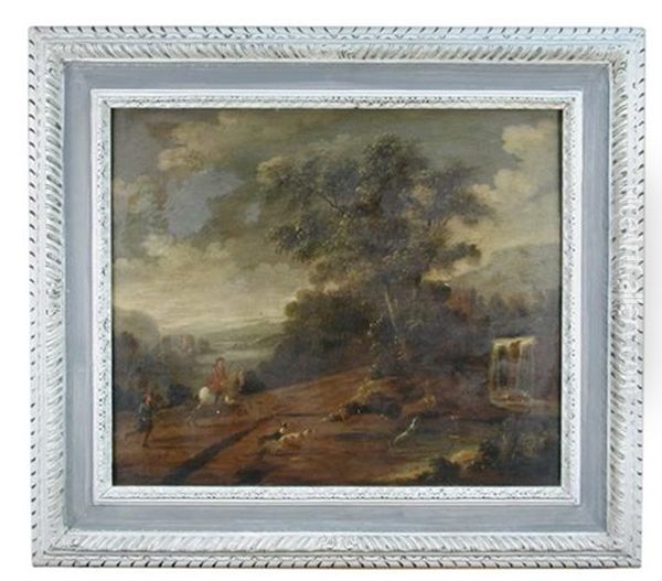 Landscape With A Huntsman And Greyhounds In Pursuit Of A Stag - view 1