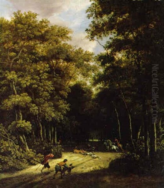 Hirschenjagd In Einer Waldlandschaft - view 1
