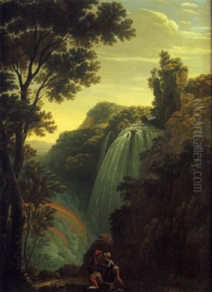 Paysage De Cascade Avec Un Arc En Ciel - view 1