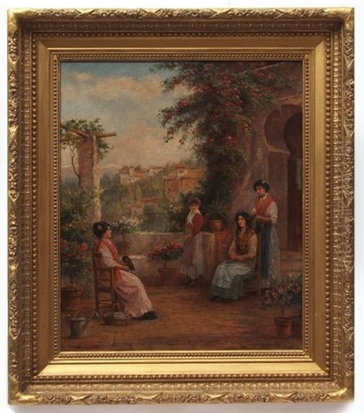 Spanish Terrace With Figures - view 1