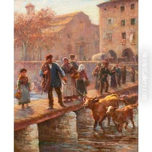 Market Day, Girona, Spain by Arthur Trevor Haddon