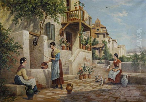 A Spanish Courtyard (+ At The Spring; Pair) - view 1