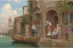 The Venetian Fruit Seller by Arthur Trevor Haddon