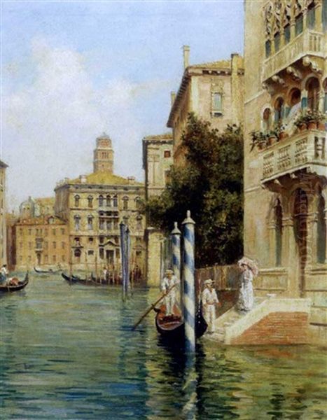 Lovers Meeting On A Venetian Canal - view 1