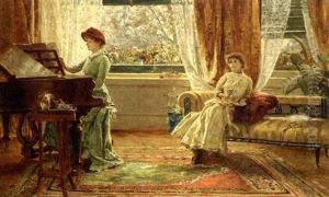 Tea At The Piano by Arthur Trevor Haddon