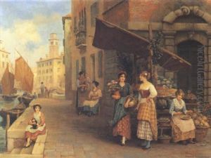 The Venetian Flower Stall by Arthur Trevor Haddon