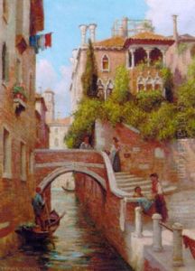 A Quiet Backwater, The Dario Palace, Venice by Arthur Trevor Haddon