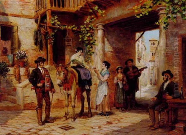 Folkelivsscene I En Gade I Spanien - view 1