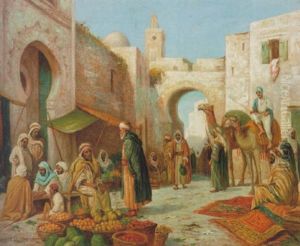 Arabisk Marknad Med Folkliv