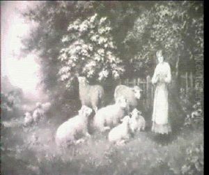 The Shepherdess And Her Flock by Arthur Trevor Haddon